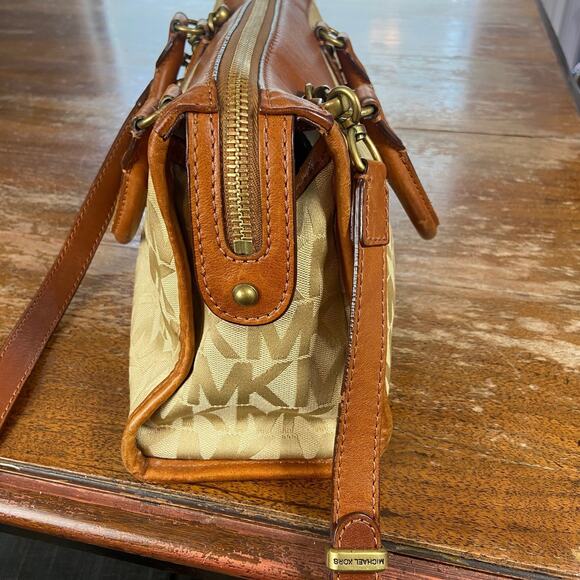 Vintage Y2K Michael Kors Signature Monogram Purse Bag Crossbody Top Handle - Picture 11 of 16